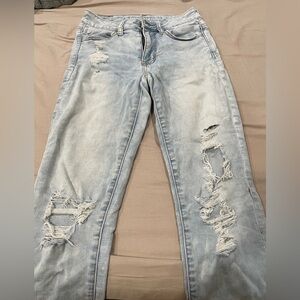 American Eagle Hi Rise Jegging Crop Ripped Straight Jeans Size 2